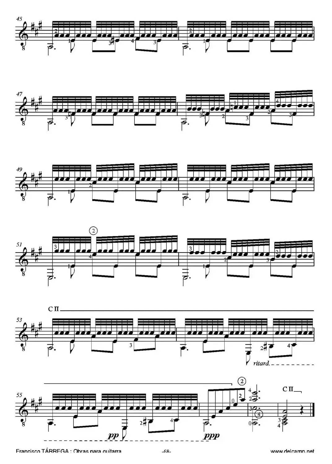 RECUERDOS DE LA ALHAMBRA(Hommage a I'eminent artiste Alfed Cottin)（古典吉他）