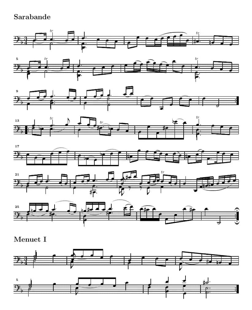 巴赫《大提琴无伴奏六首组曲》：Suite Ⅱ