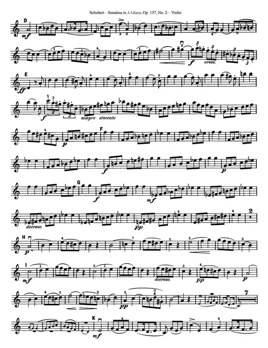 Violin Sonatina in A minor Op.137 No.2