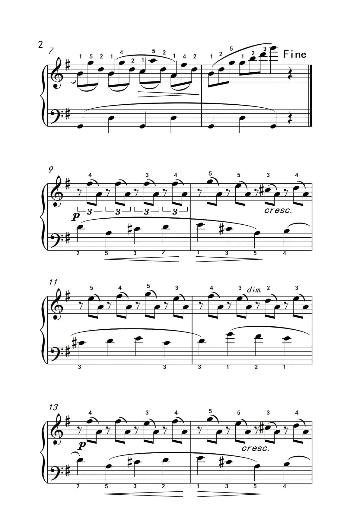 清澈的溪水（老年大学 钢琴教程 3）