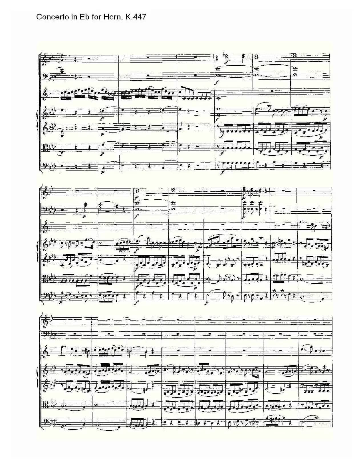 Concerto in Eb for Horn, K.447（Eb调法国号协奏曲, K.447）