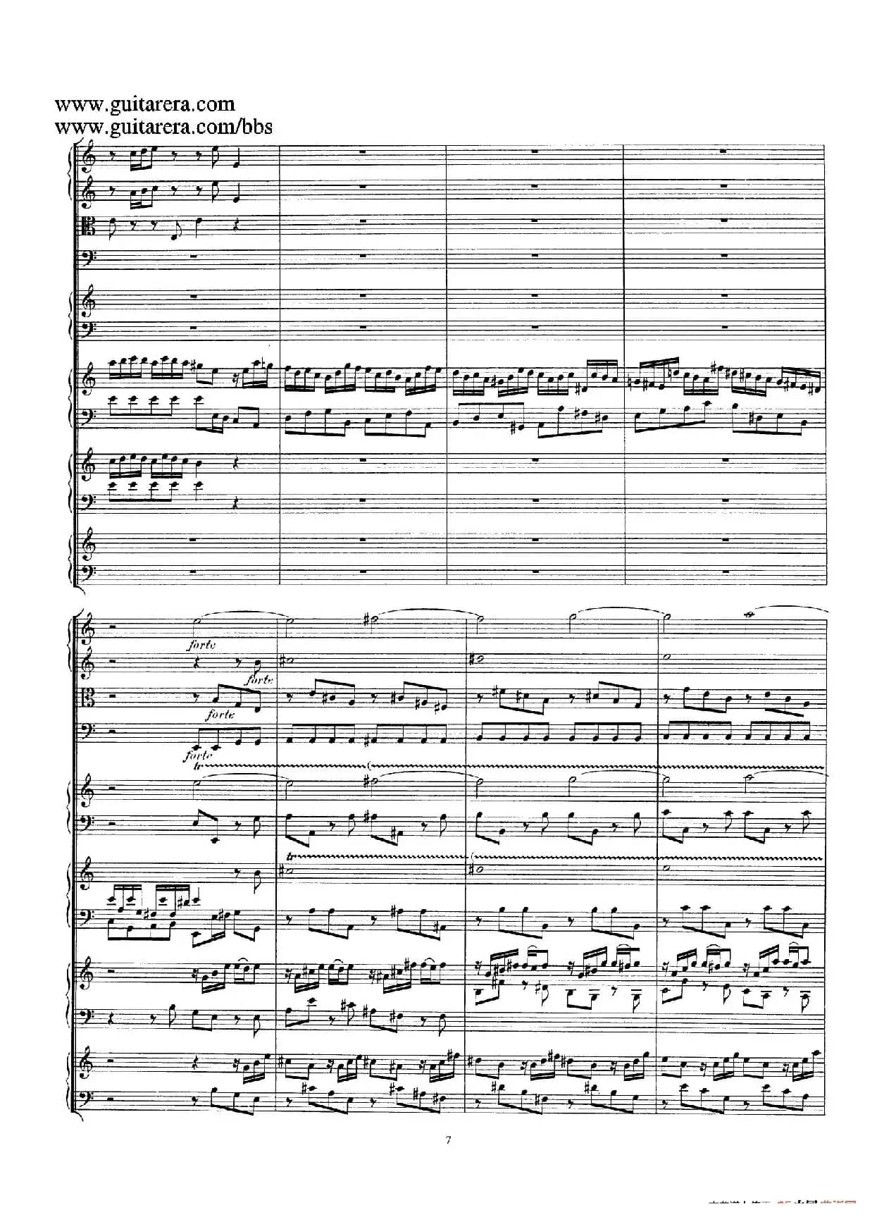 为四架古钢琴而作的a小调协奏曲 BWV 1065（总谱）