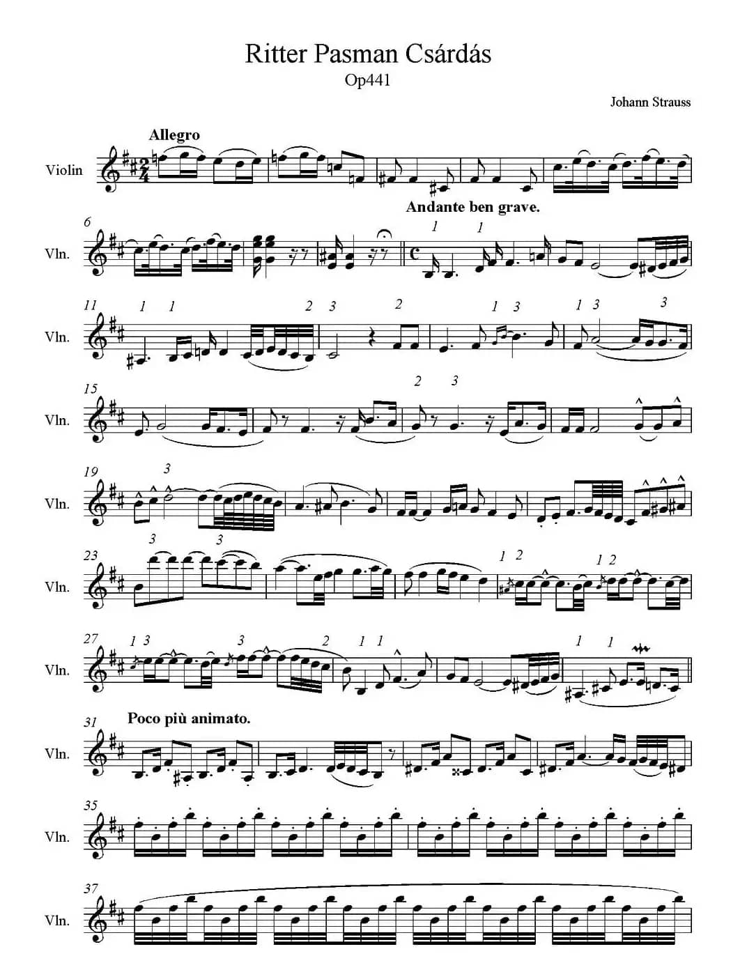 Ritter Pasman csárdás（Op.441）