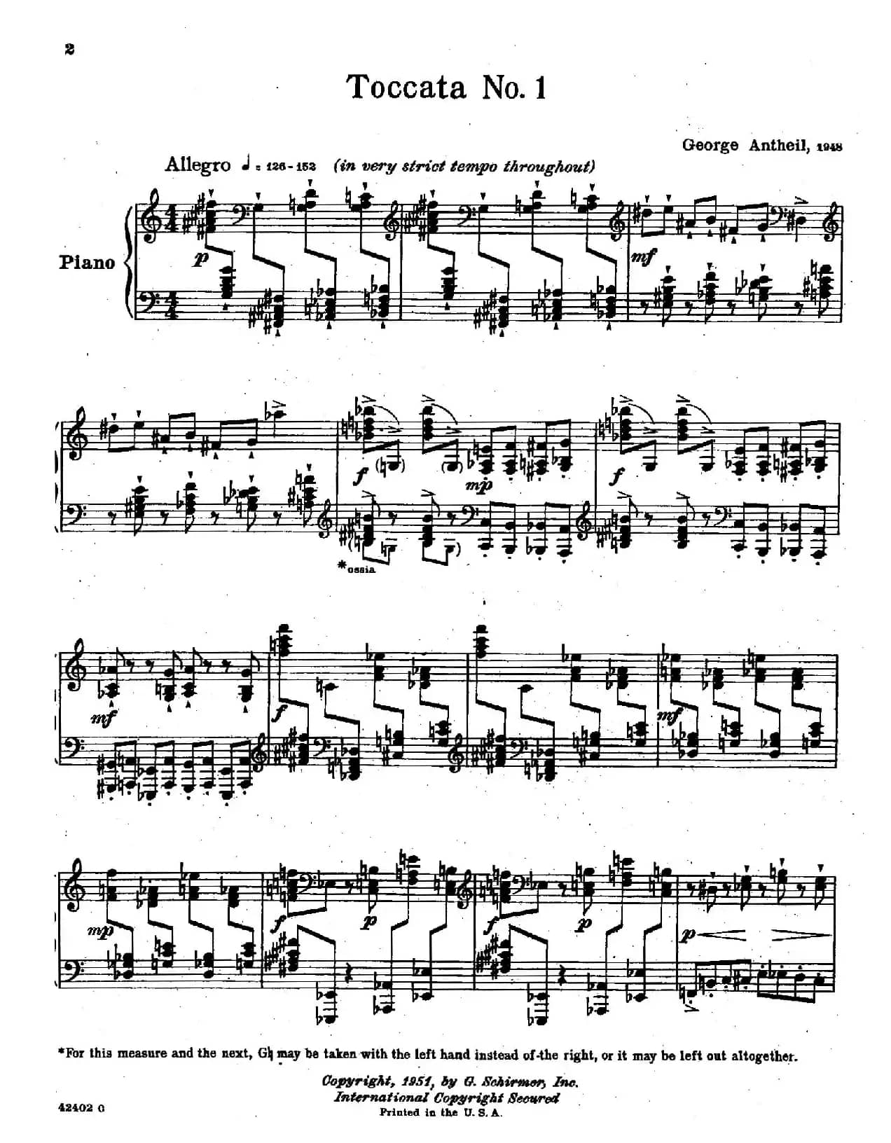 2 Toccatas（2首托卡塔）（No.1）