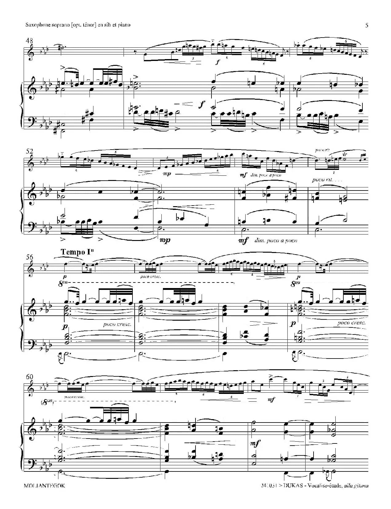 P·杜卡斯：练声曲（高音萨克斯+钢琴伴奏）