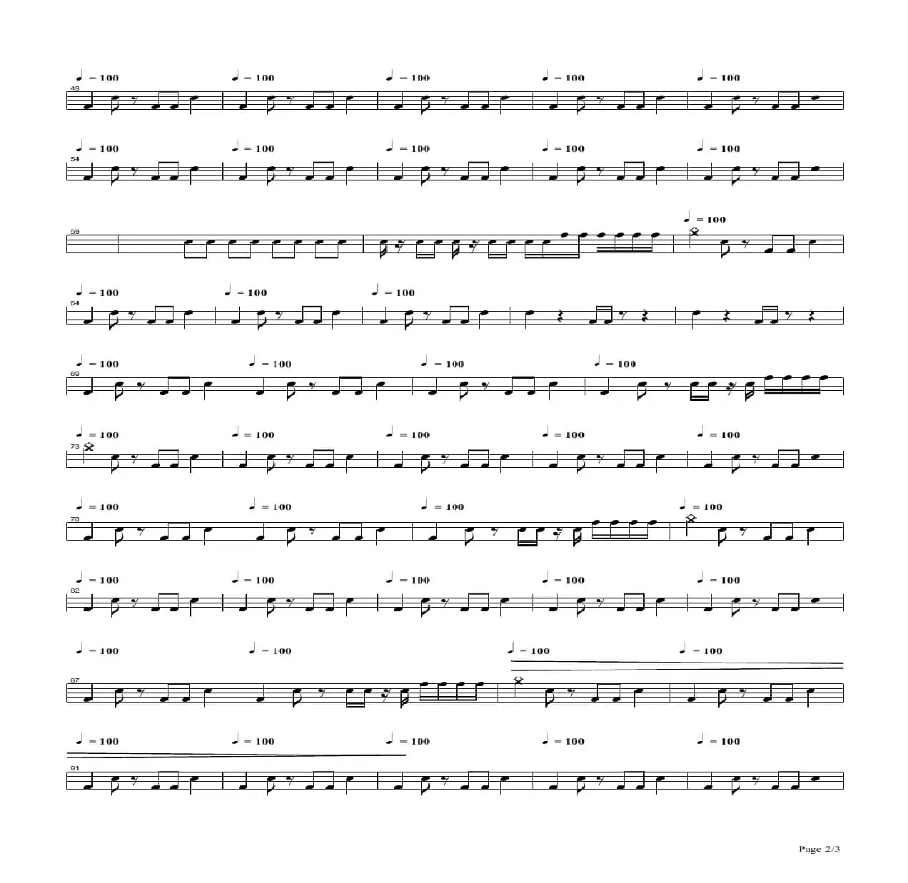 狂流（架子鼓谱）