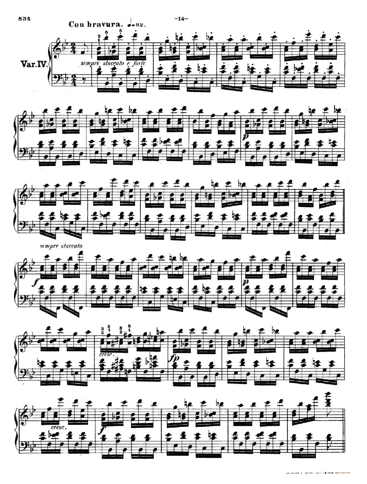 降B大调莫扎特主题变奏曲 Op.2（为钢琴与乐队而作）