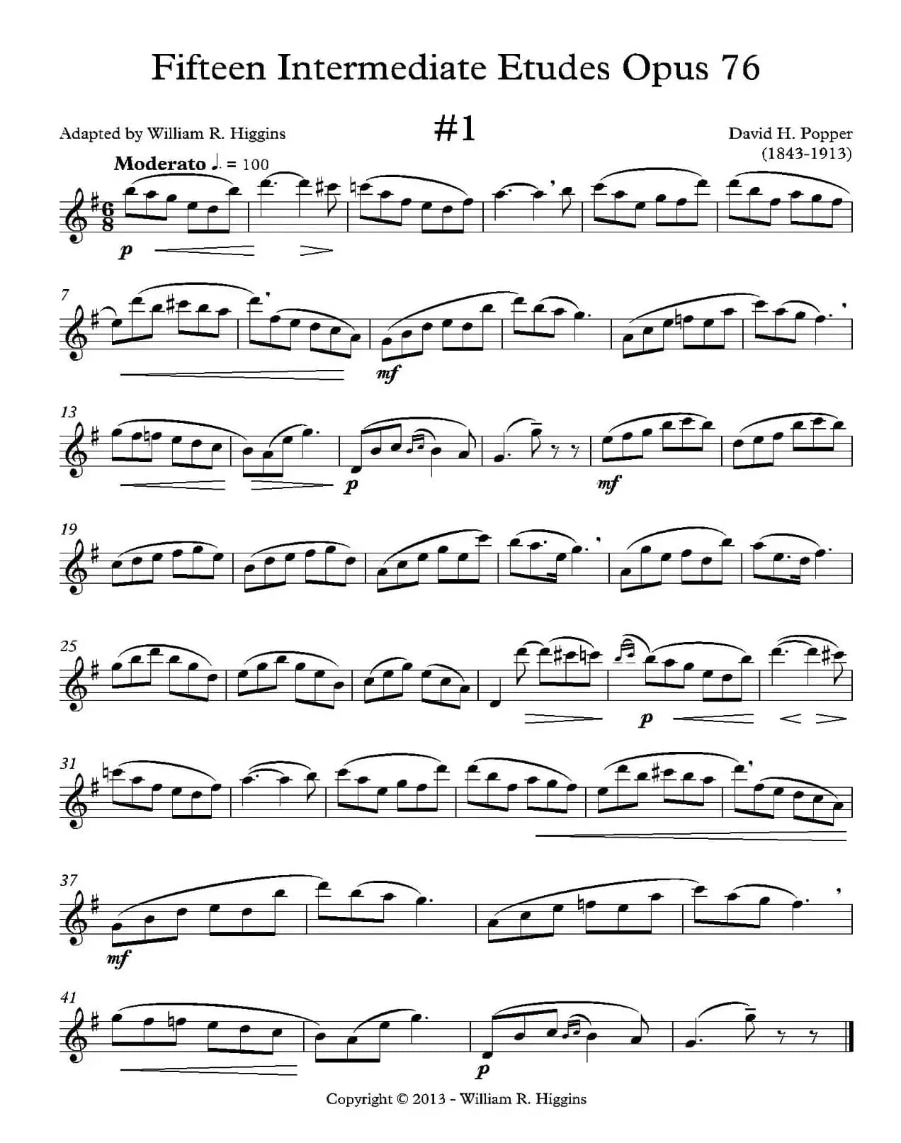 中级练习曲15首 Op76（1）