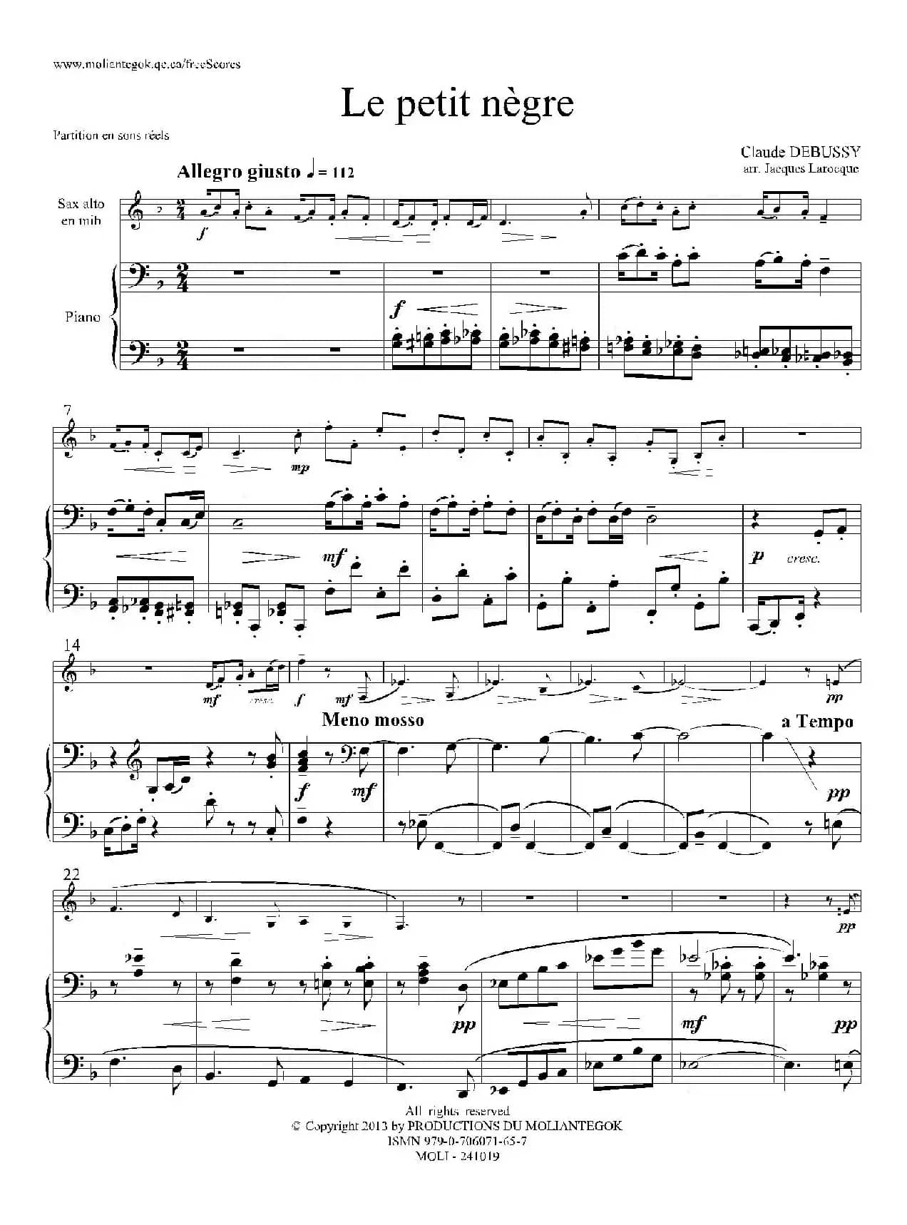 小黑人（中音萨克斯+钢琴伴奏）