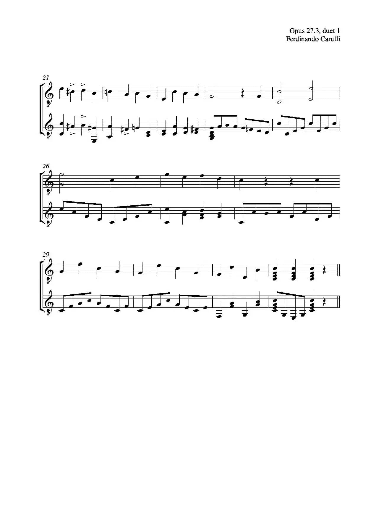 Metodo Completo Op.27-3（古典吉他二重奏练习·1）