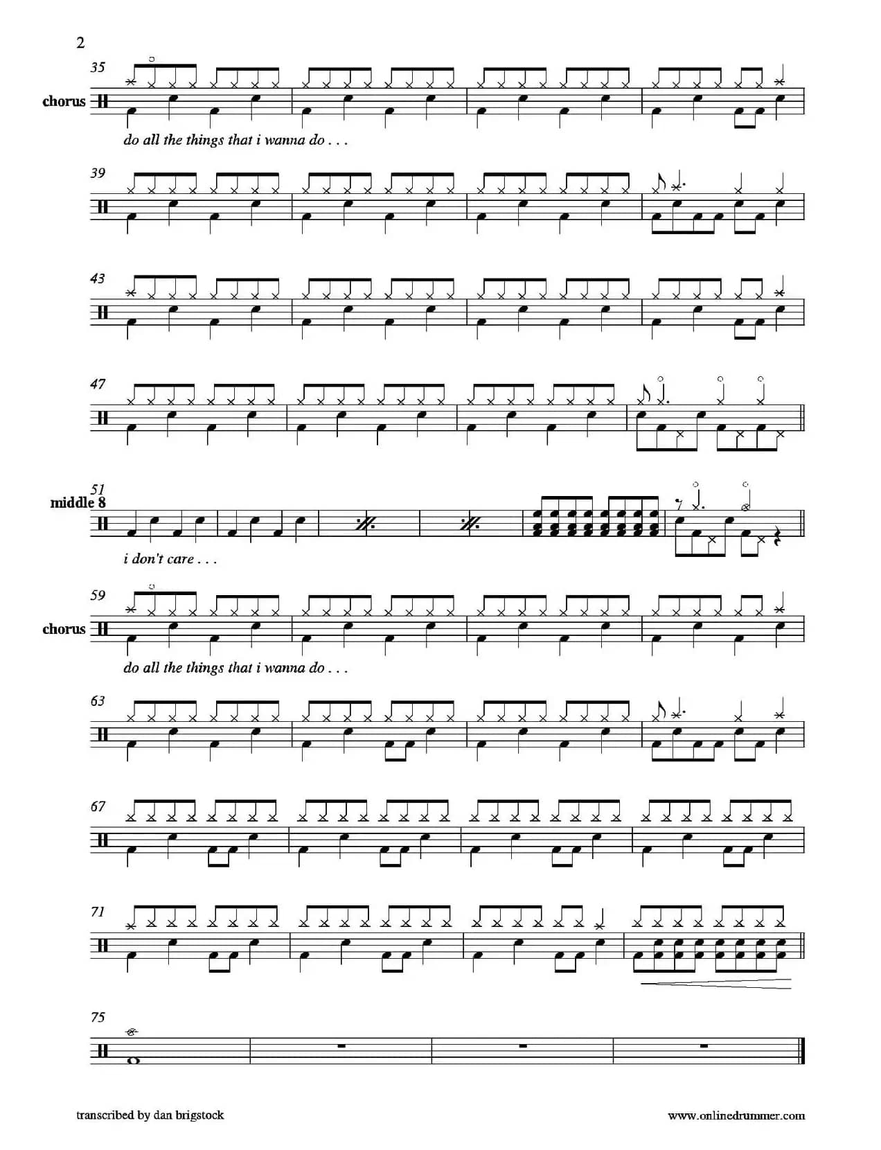 Pork and Beans（鼓谱）