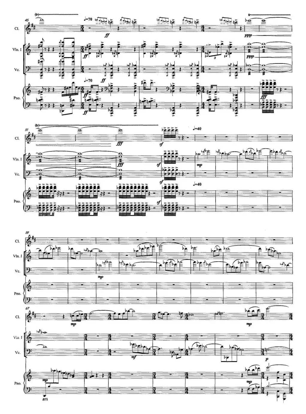 空山吟（单簧管+小提琴+大提琴+钢琴）