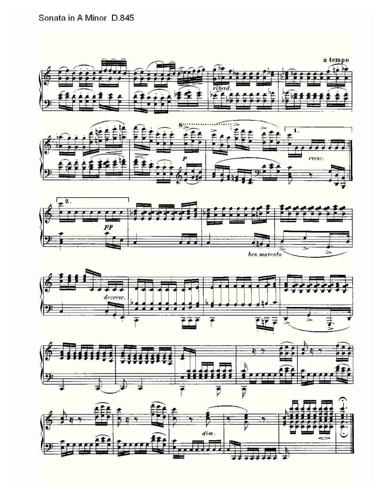 Sonata in A Minor D.845（A小调奏鸣曲 D.845）
