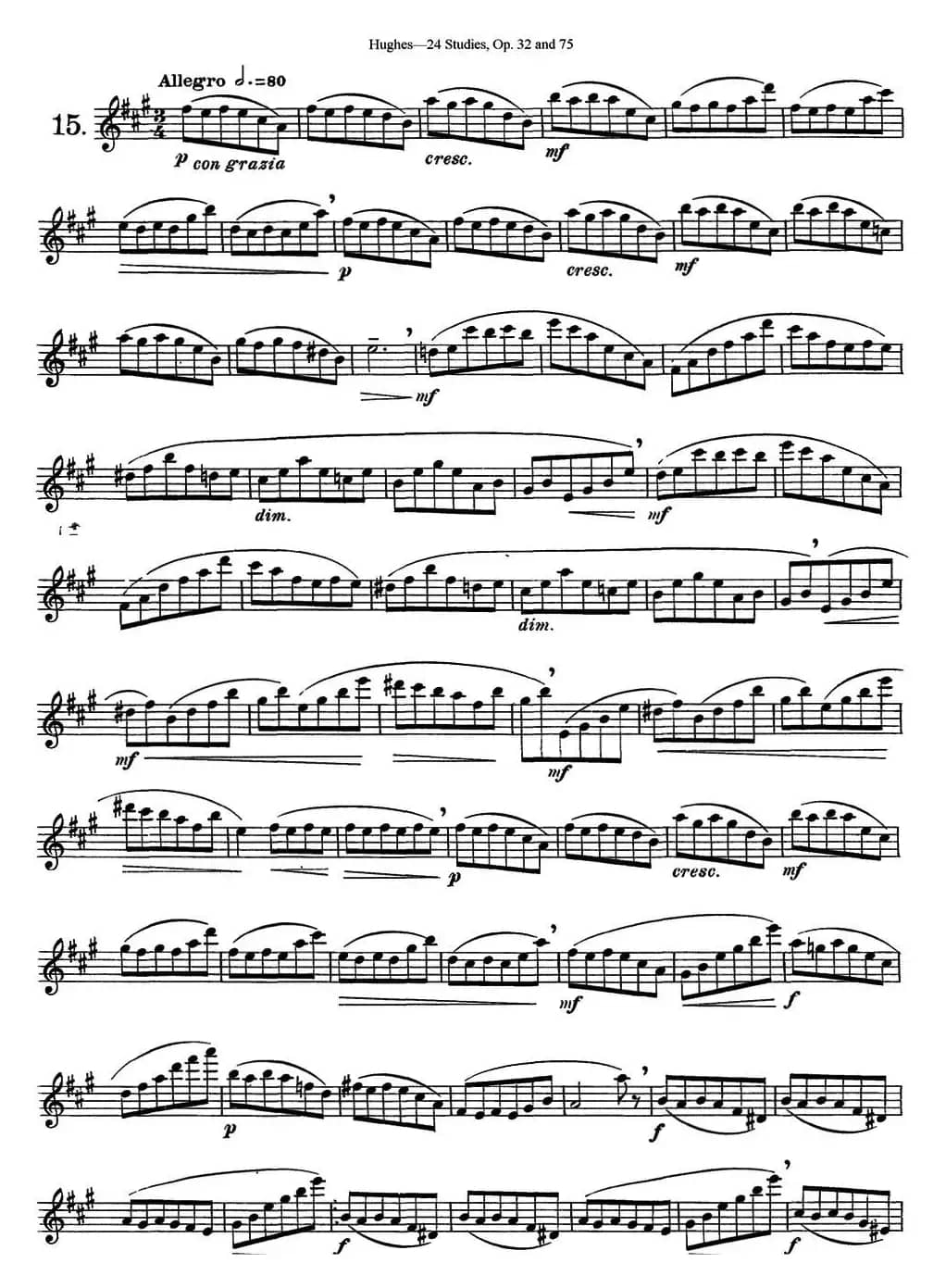 胡埃斯24首长笛练习曲Op.32（NO.15）