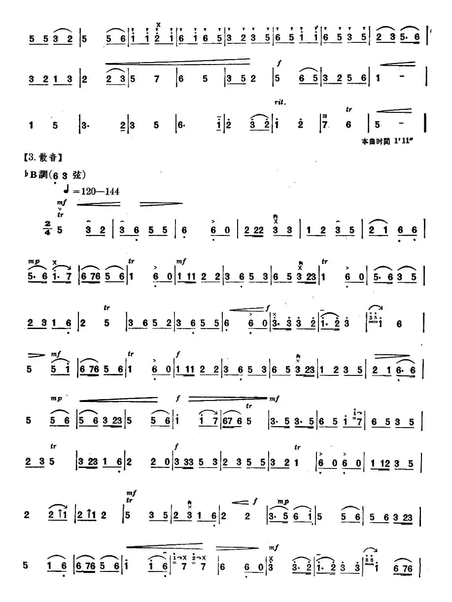 八音（内蒙四弦独奏曲）