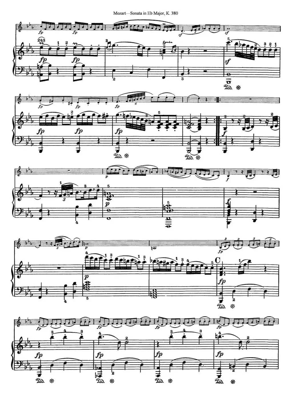 Violin Sonata in Eb Major K.380（小提琴+钢琴伴奏）