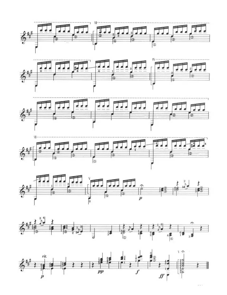 古典吉他考级十级外国乐曲A组（3、威尼斯狂欢节主题与变奏）