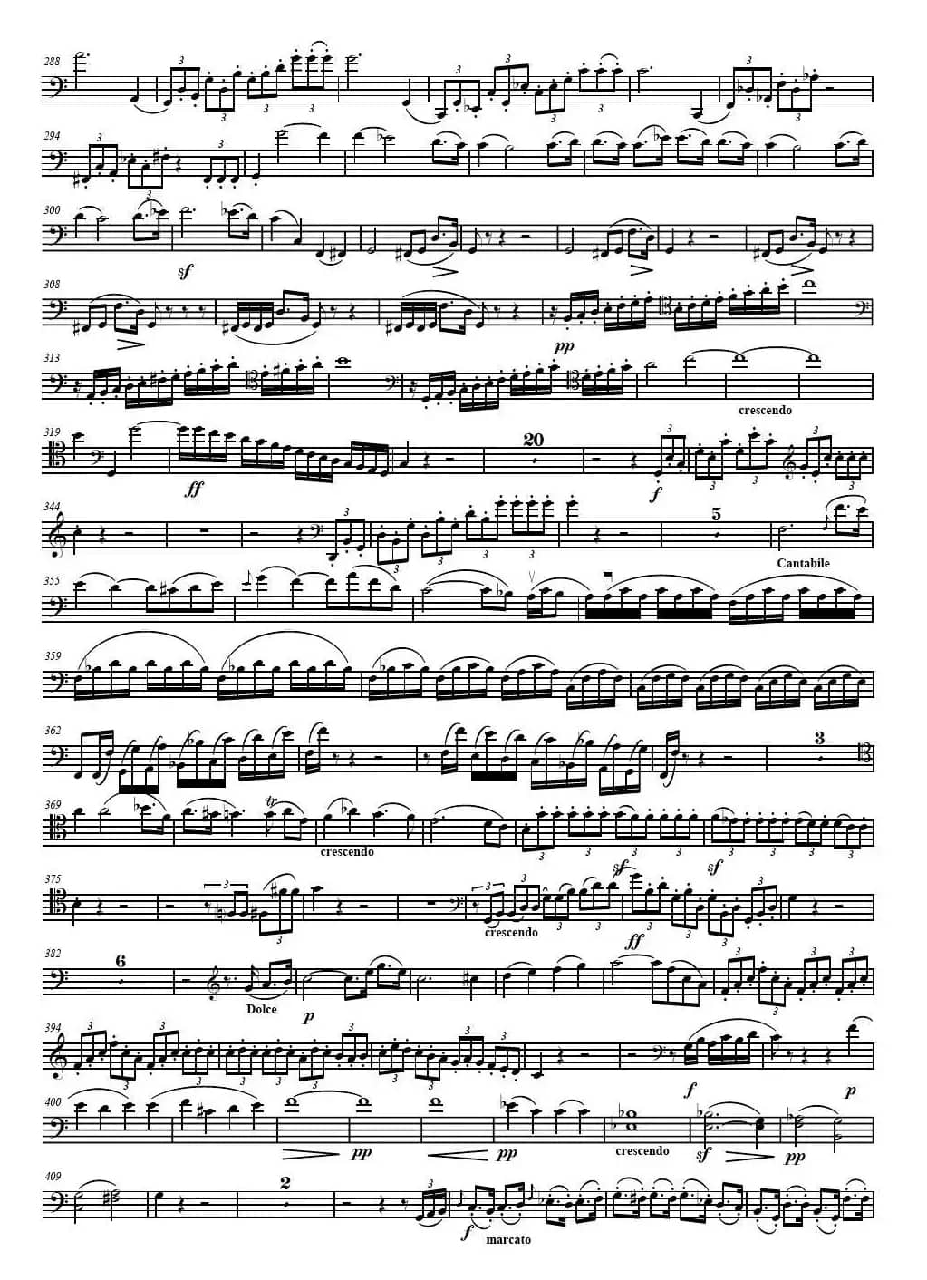 贝多芬  C大调三重协奏曲 第一乐章 作品56（大提琴分谱）