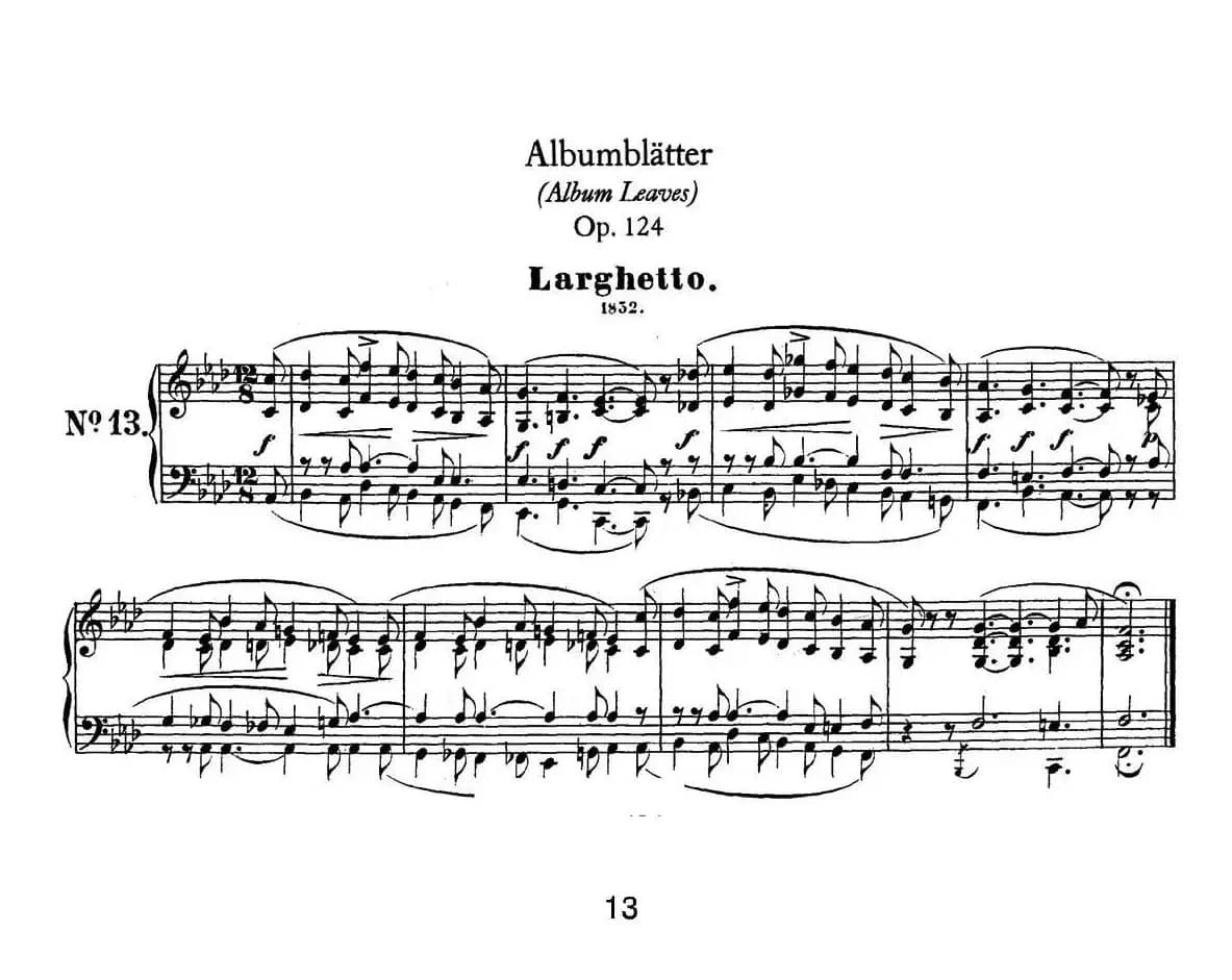 Albumblätter Op.124（纪念册页）（No.13）