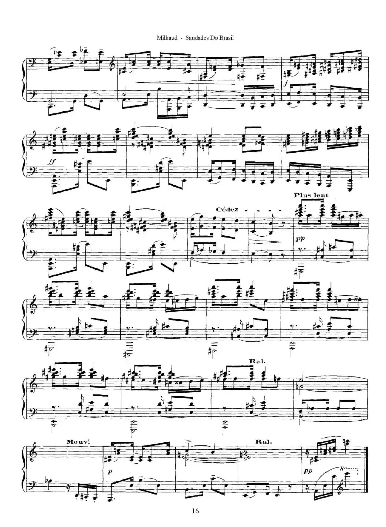 Saudados do Brasil Op.67（巴西回忆·Ⅷ）