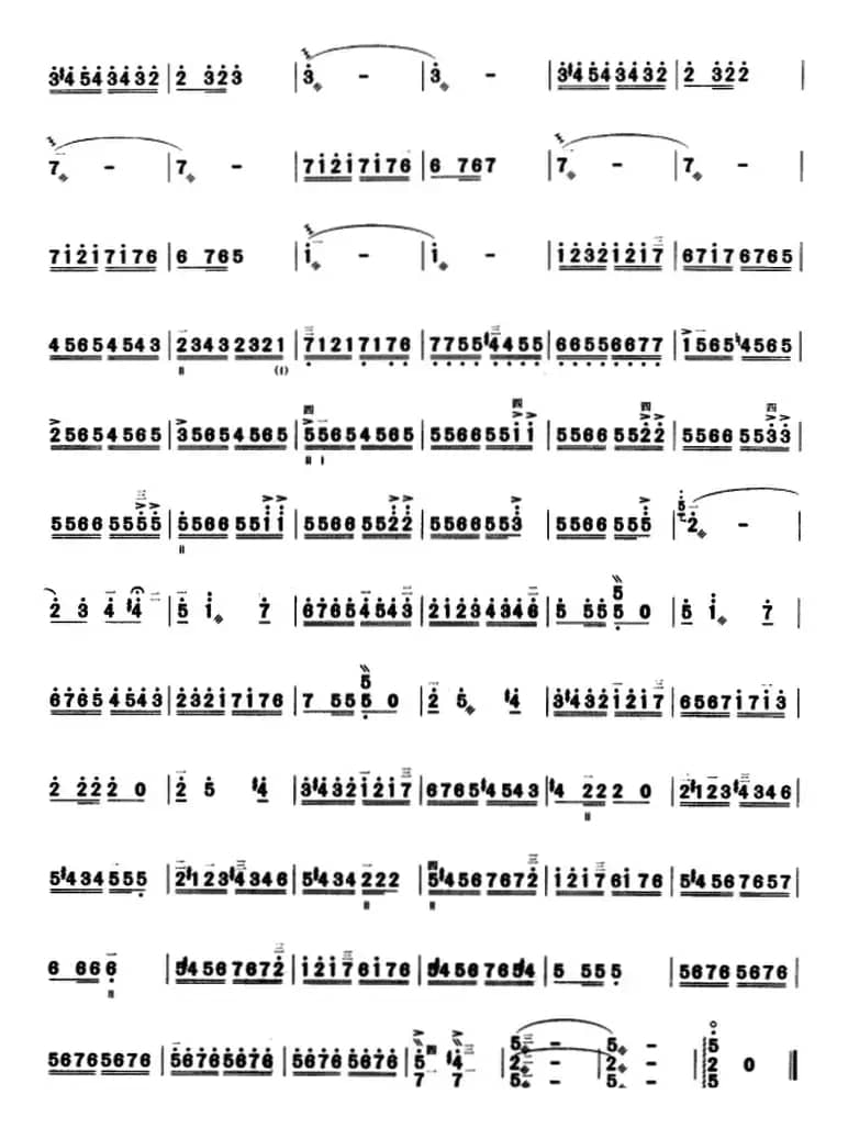 三弦双手配合练习曲（简谱）