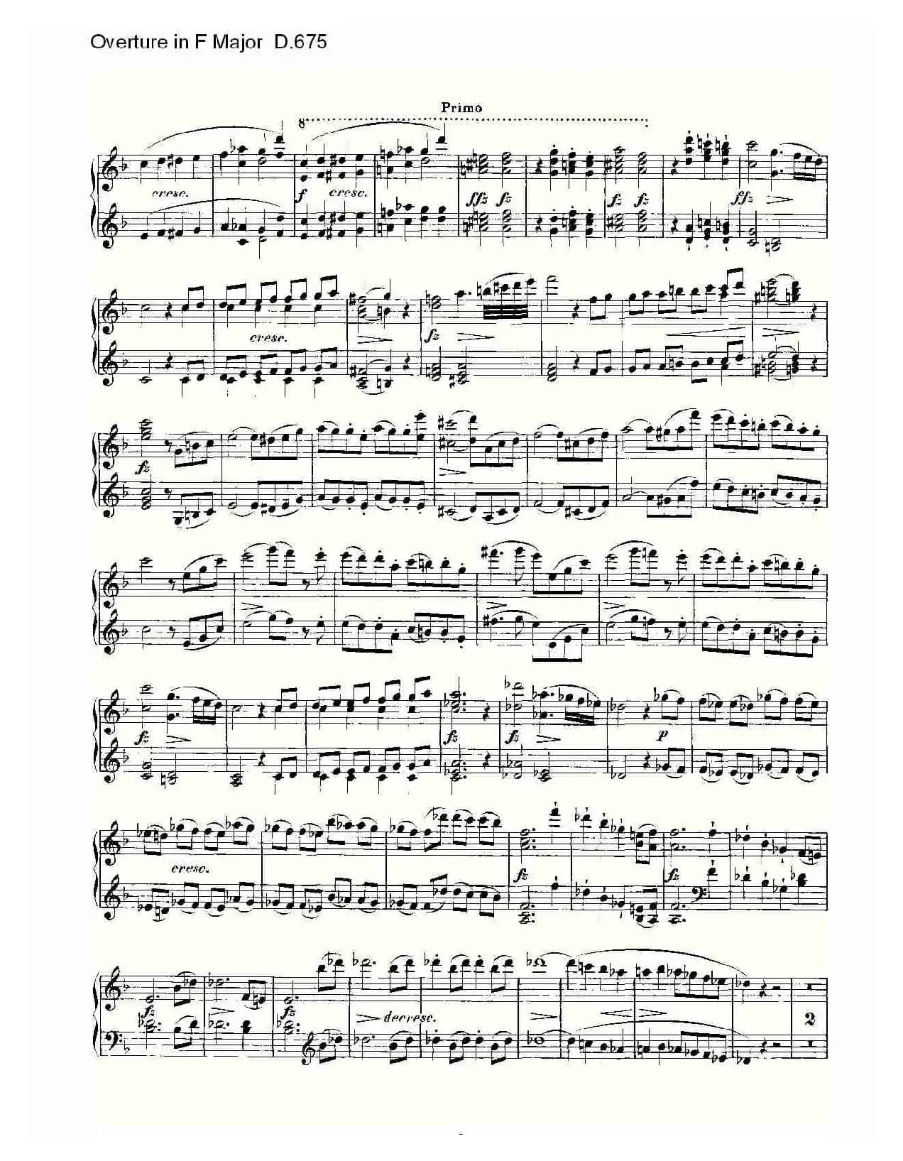 Overture in F Major D.675（Ｆ大调序曲 D.675）