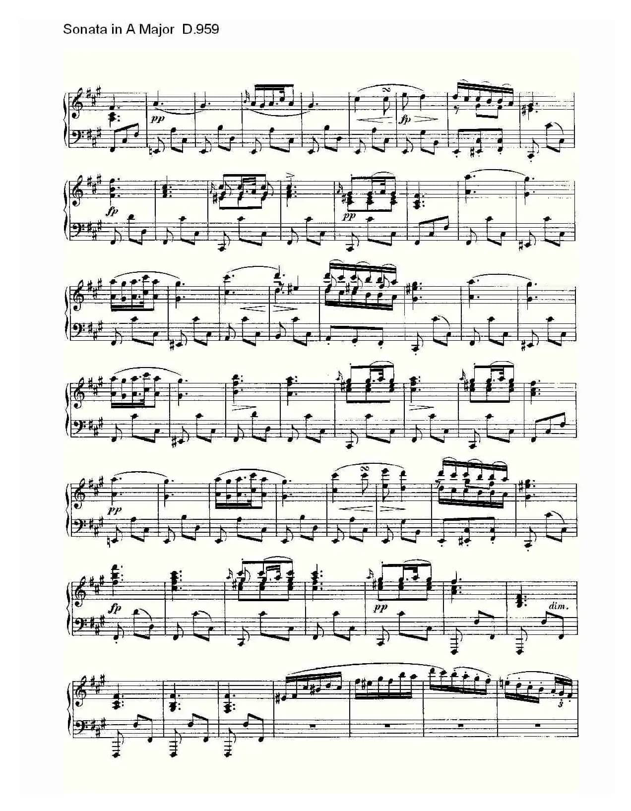 Sonata in A Major D.959（A大调奏鸣曲 D.959）