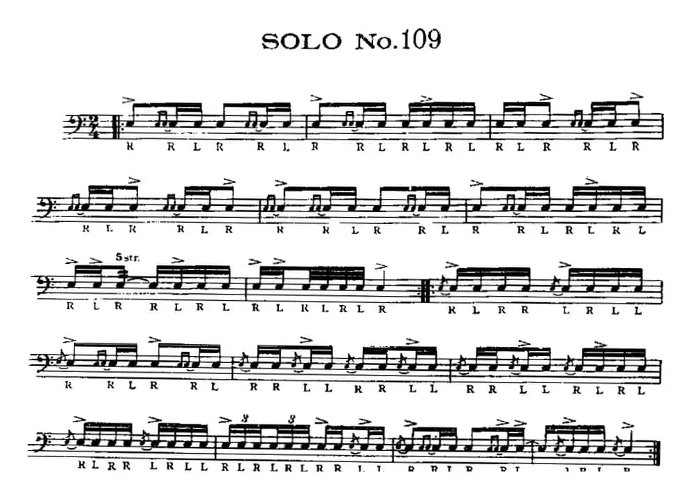 美国军鼓 SOLO No.106-110（爵士鼓谱）