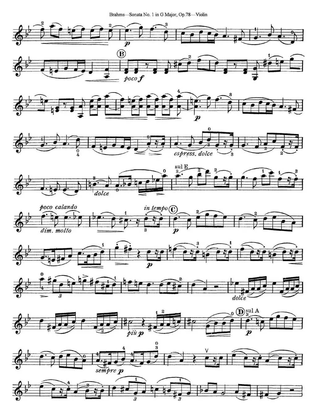 Violin Sonata No.1 in G Major Op.78