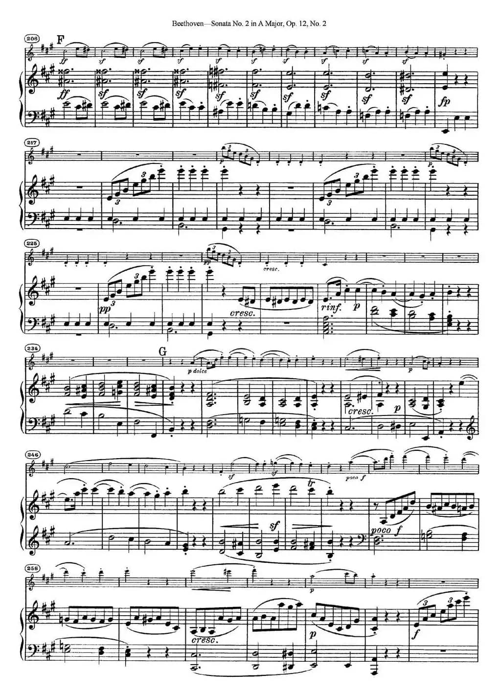 Violin Sonata No.2 in A Major Op.12 No.2（小提琴+钢琴伴奏）