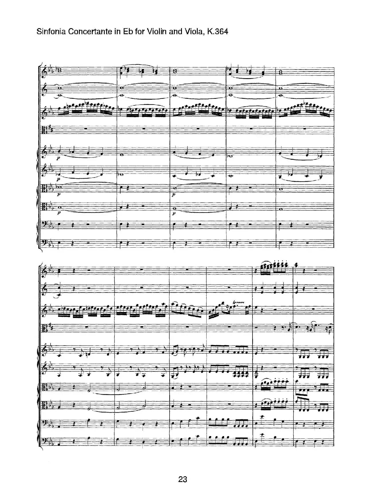降E大调交响协奏曲（《Sinfonia Concertante in Eb》for Violin and Viola K.364）