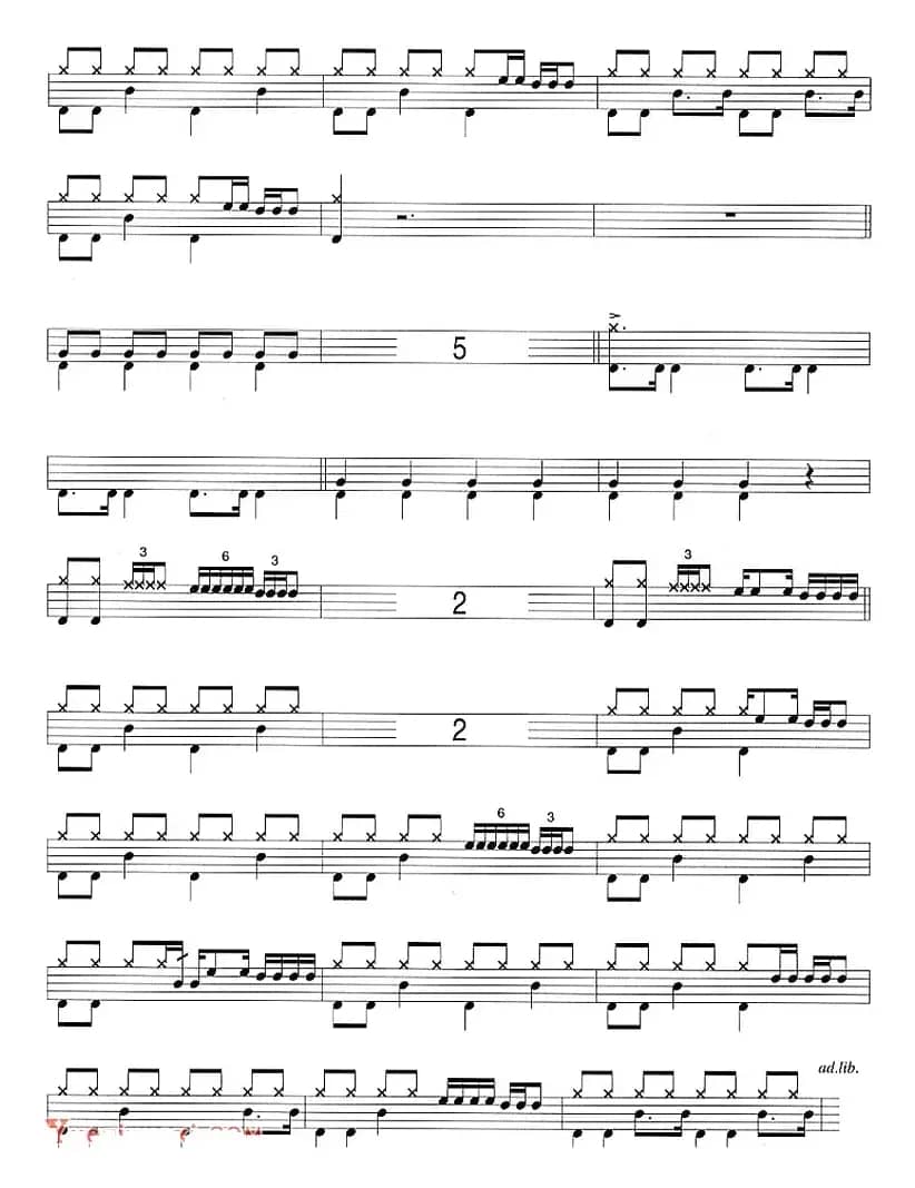 爵士鼓谱：Beatles - Come together