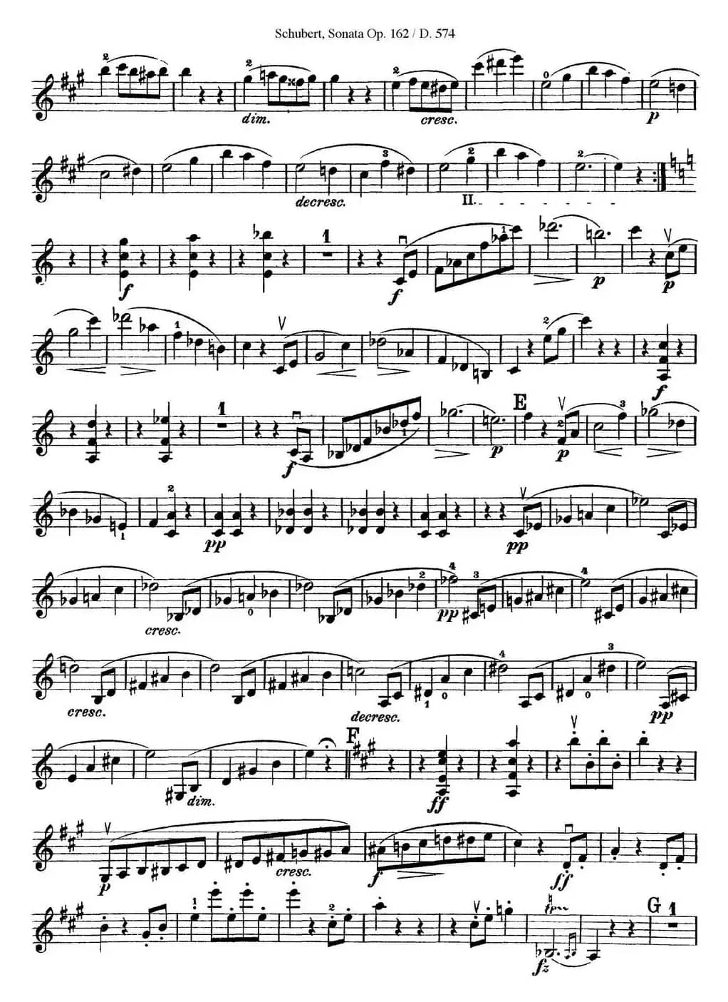 Violin Sonata in A major Op.162 D.574