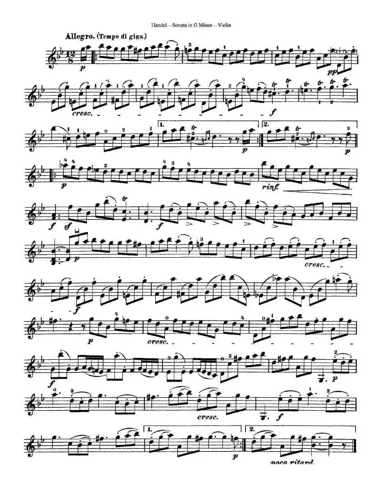 g小调小提琴奏鸣曲（亨德尔作曲版）