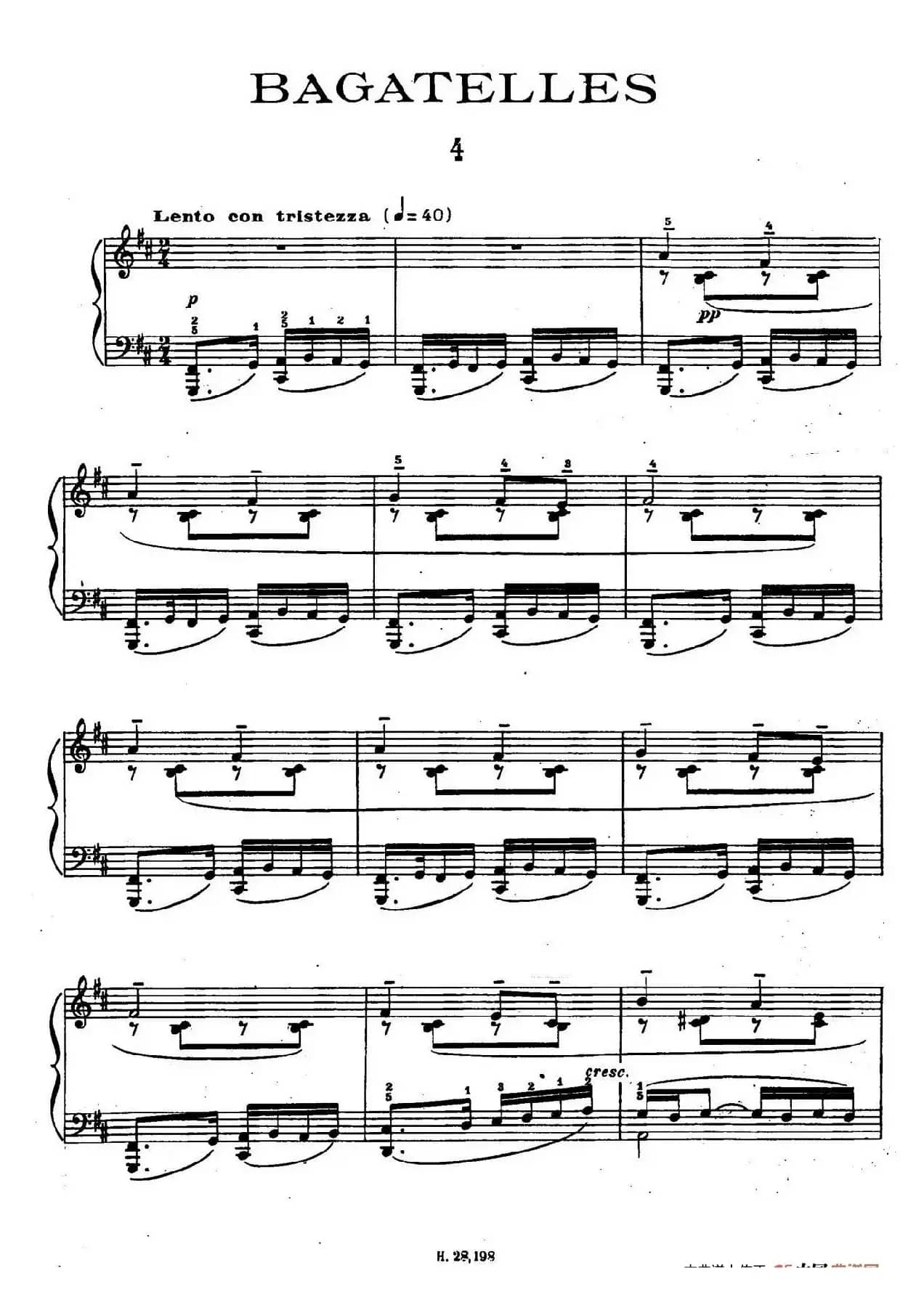 Ten Bagatelles Op.5（10首小品·4. b小调）