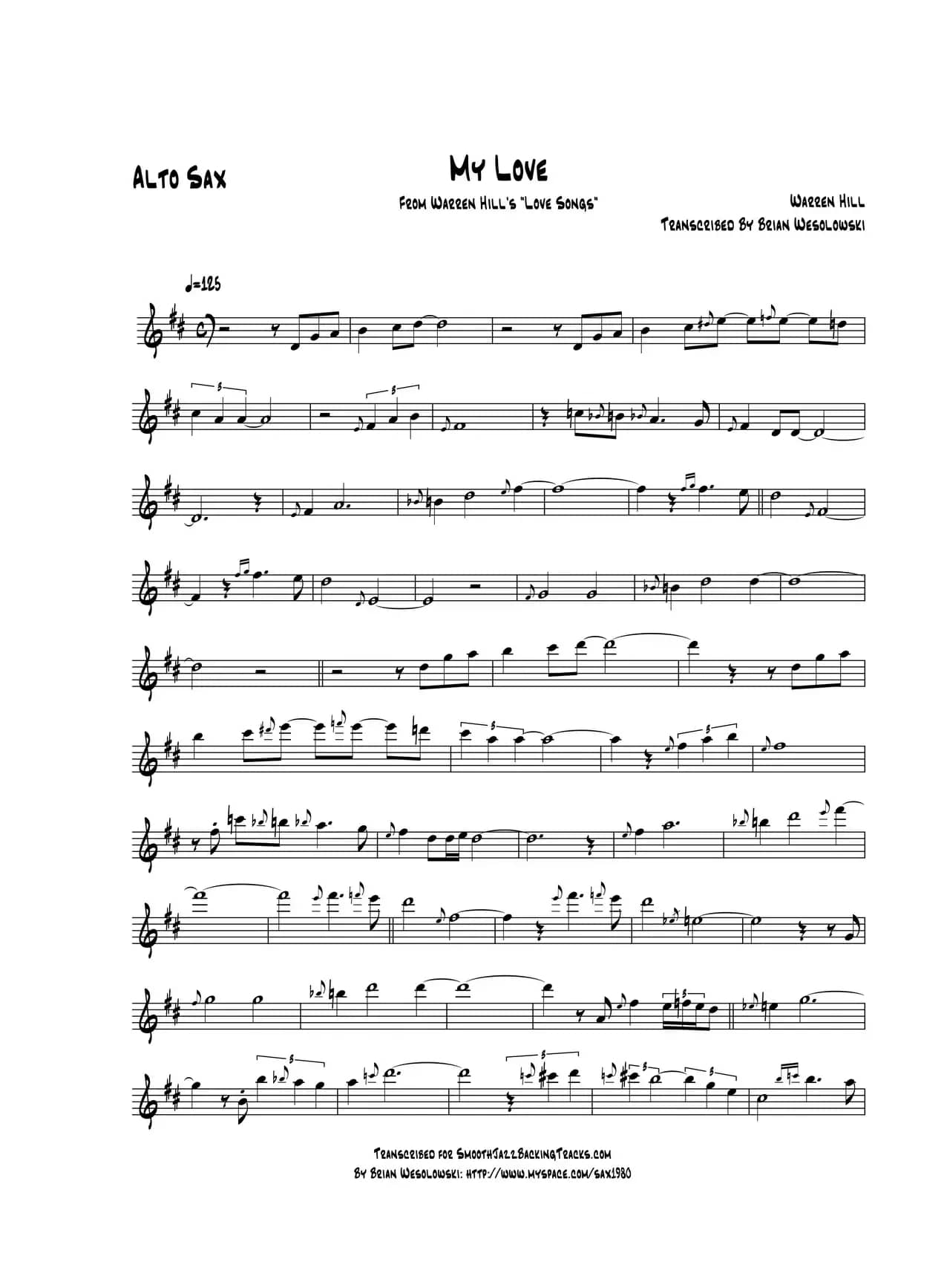 My Love（中音萨克斯）