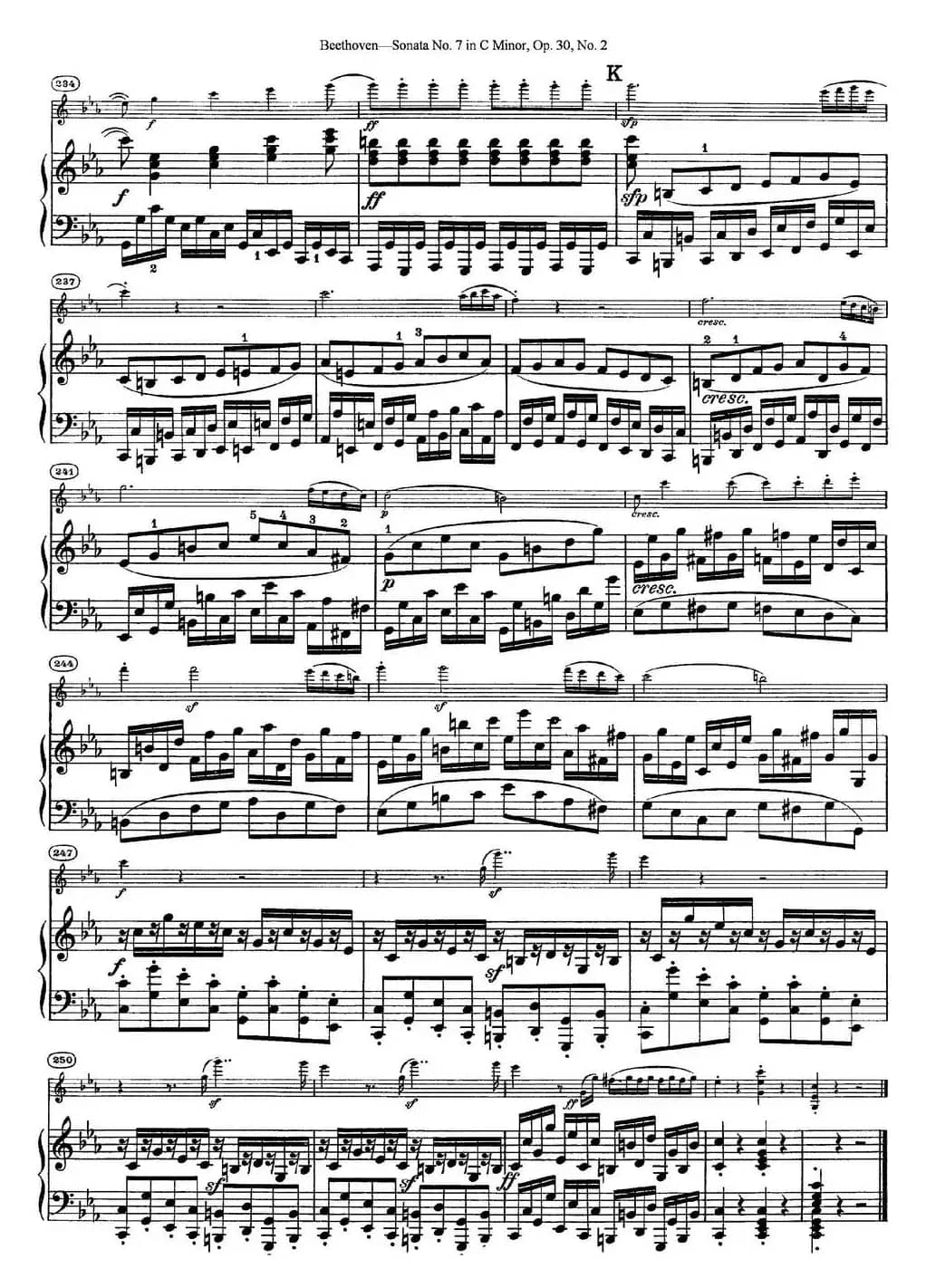 Violin Sonata No.7 in C Minor Op.30 No.2（小提琴+钢琴伴奏）