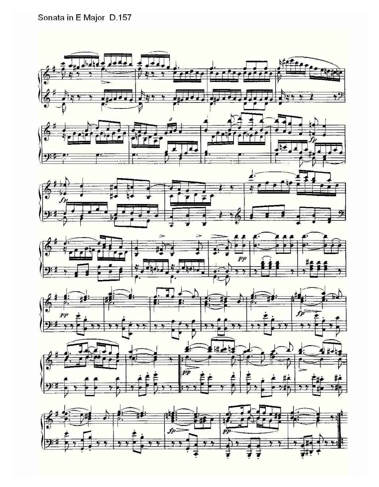 Sonata in E Major D.157（E大调奏鸣曲 D.157）