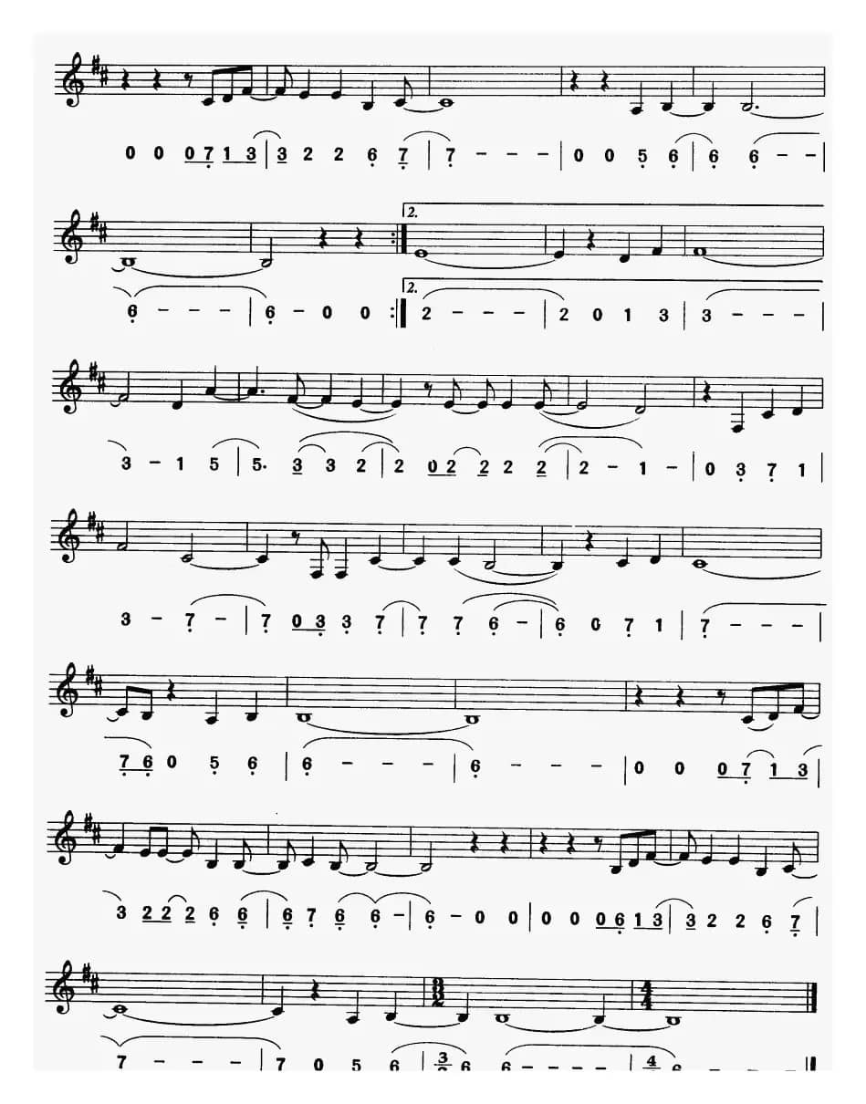 前世缘（电影《藏龙卧虎》插曲）（线简谱对照版）