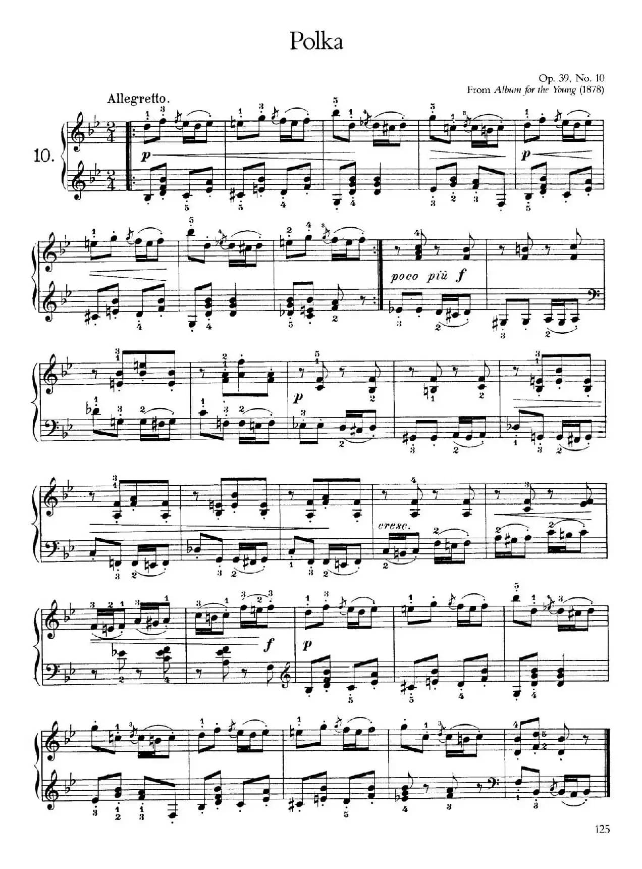 Album for the Young Op.39（儿童钢琴曲集）（10. 波尔卡 Polka）