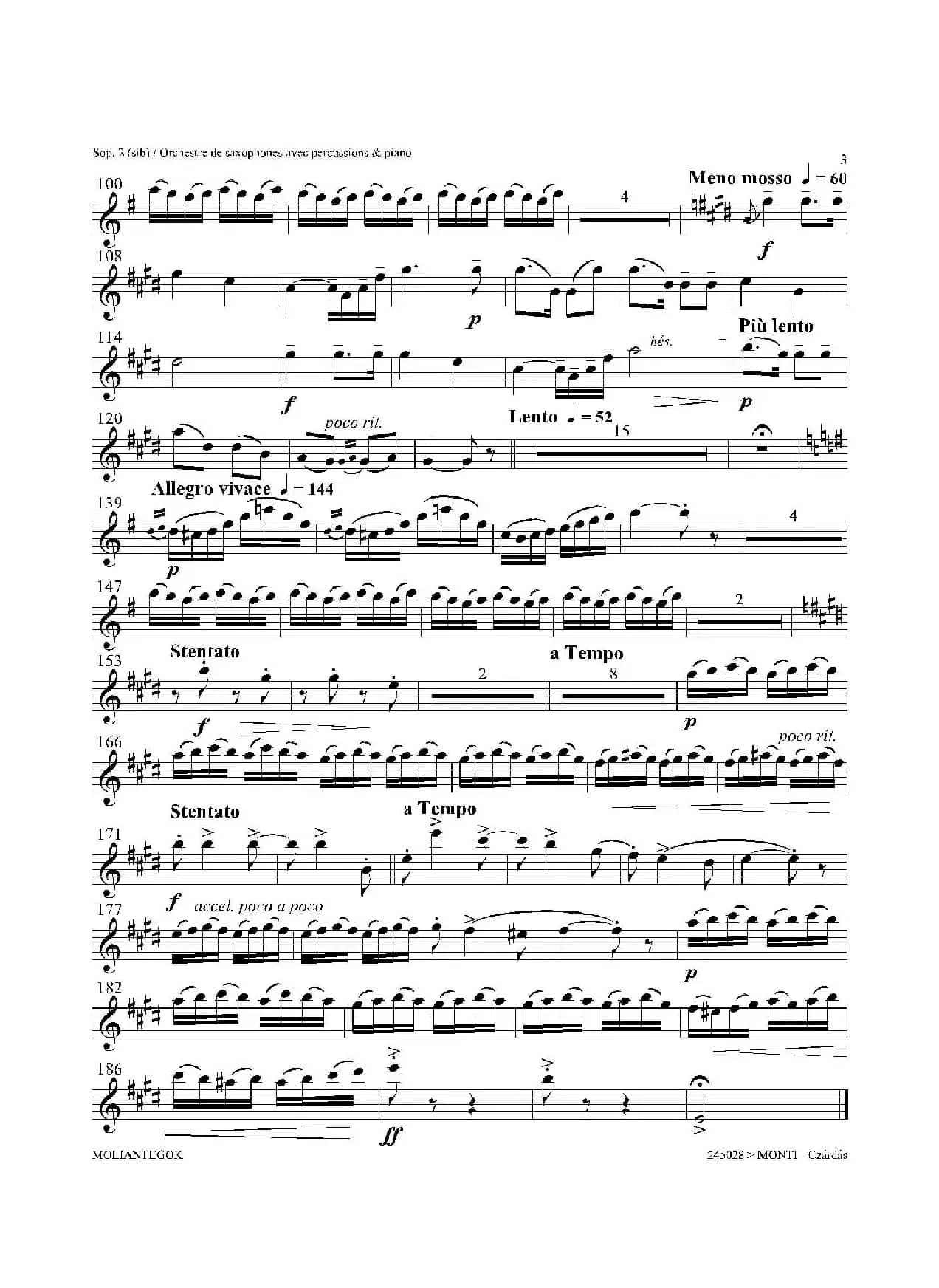 Czardas 查尔达斯（15重奏）（2支高音萨克斯）