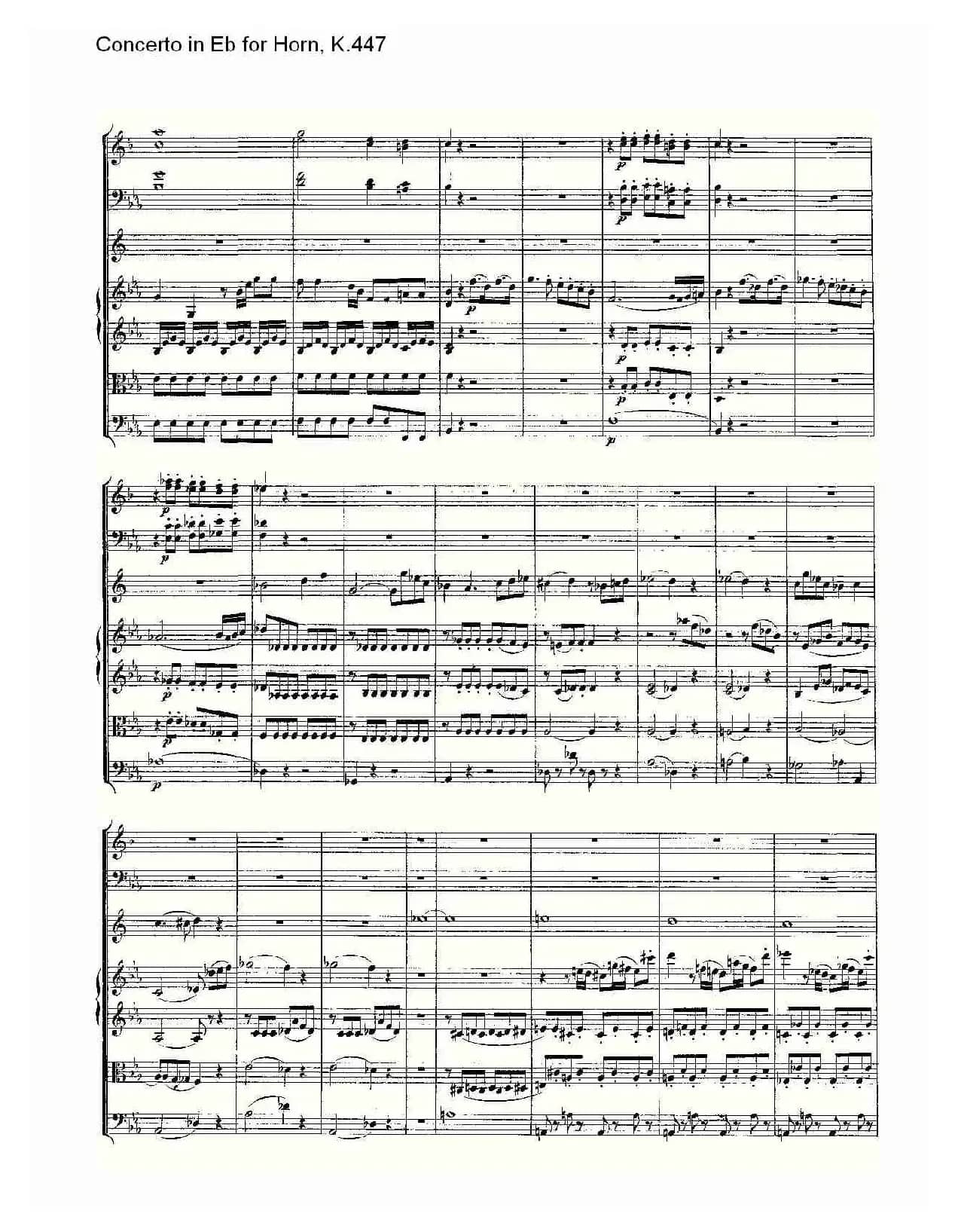 Concerto in Eb for Horn, K.447（Eb调法国号协奏曲, K.447）