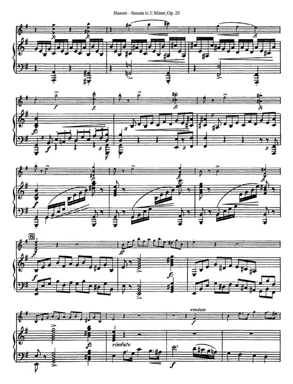 Violin Sonata No.1 in E Minor Op.29（小提琴+钢琴伴奏）