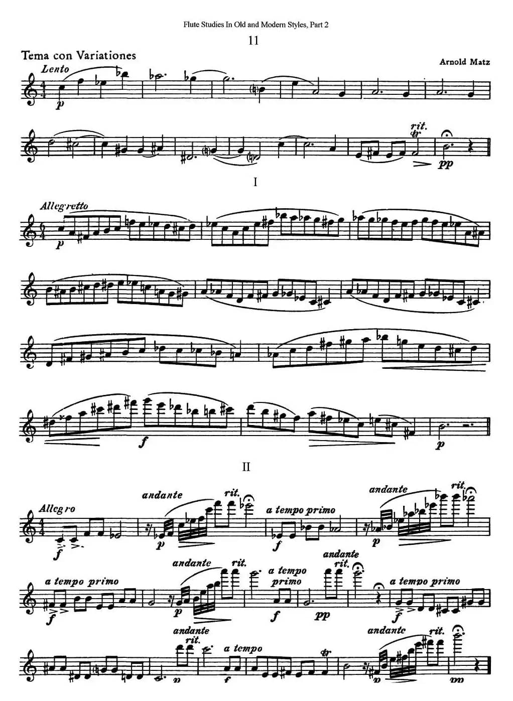 斯勒新老风格长笛练习重奏曲（第二部分）（NO.11）