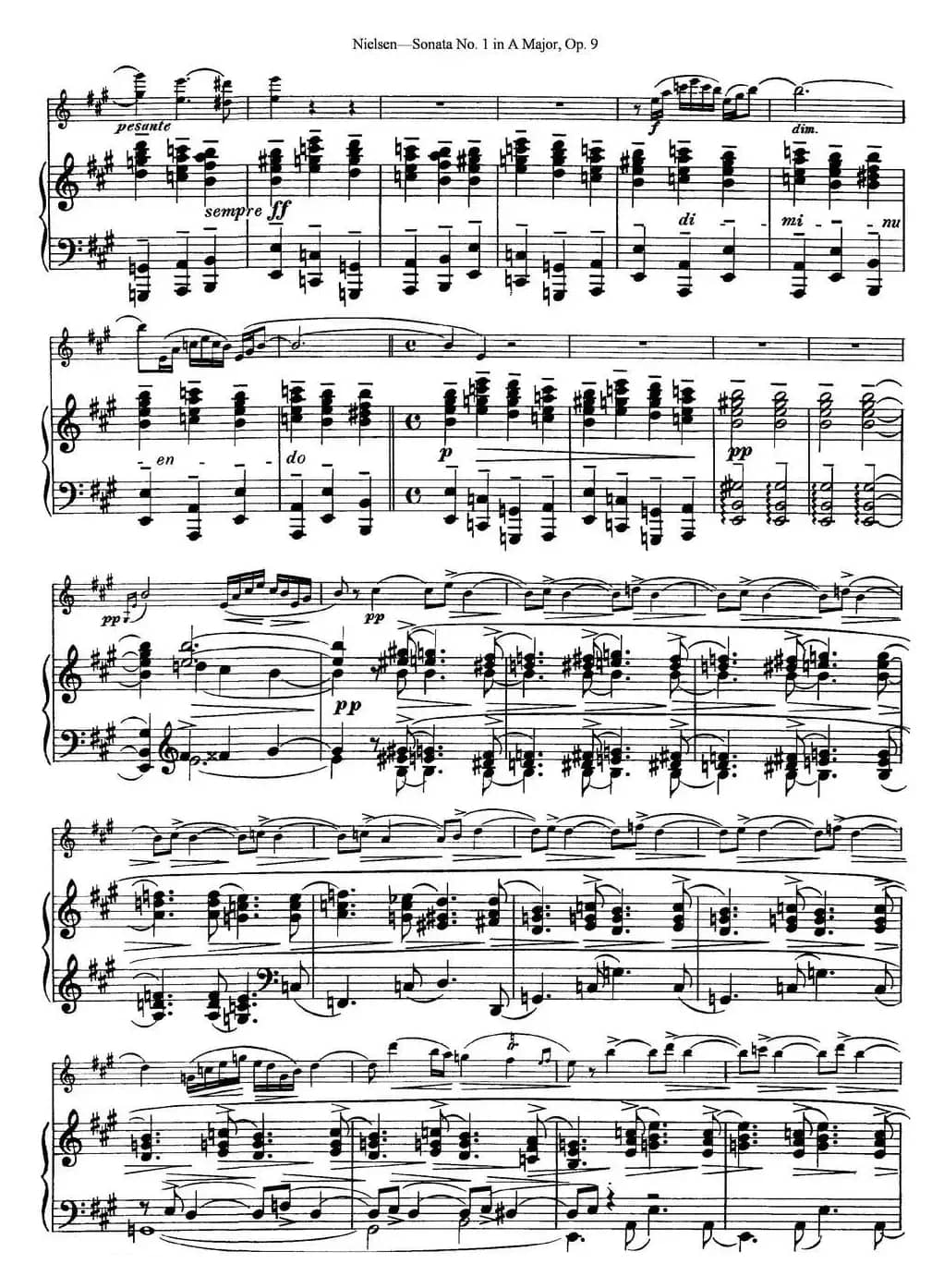 Violin Sonata No.1 in A Major Op.9（小提琴+钢琴伴奏）