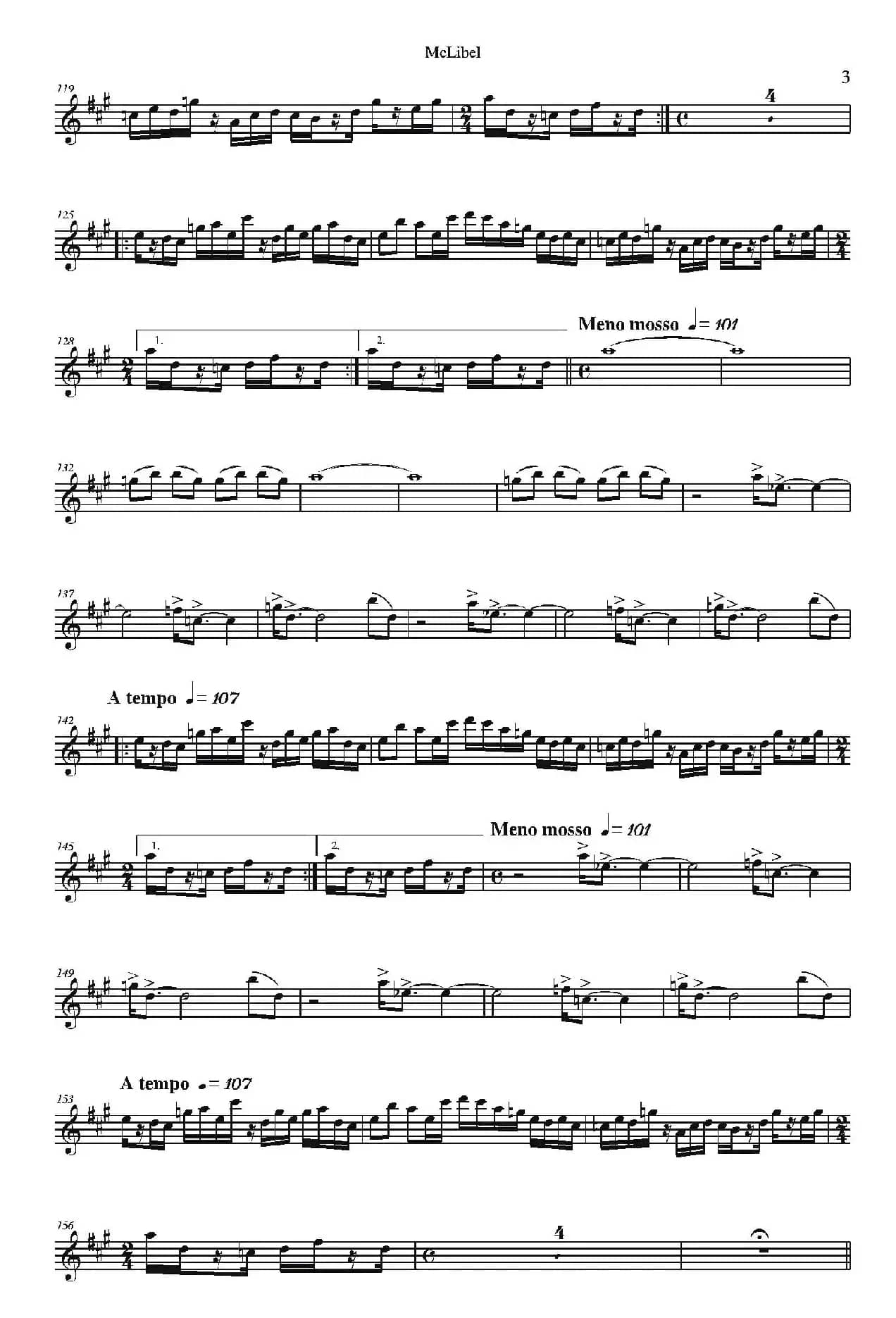 Mclibel（五重奏中音萨克斯分谱）