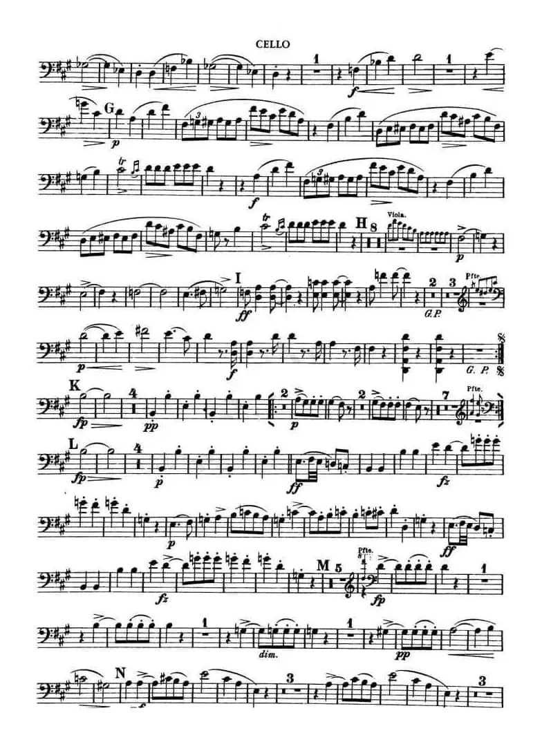 TROUT-QUARTET（大提琴谱）