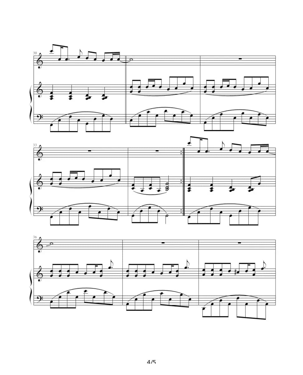 退后（钢琴伴奏谱、05895464记谱编配版）