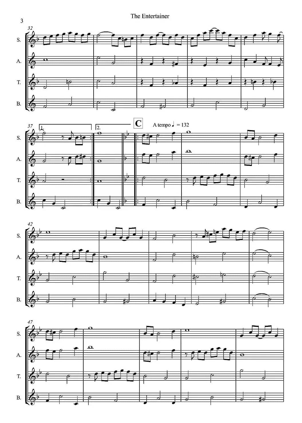 The Entertainer（四重奏）