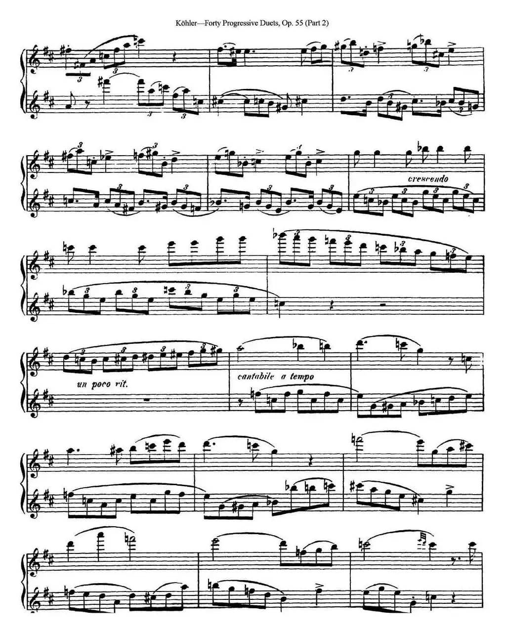 柯勒40首长笛提高练习曲OP.55（二重奏）（NO.13）